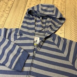 Burton Colombo Jacket Hoodie Men's Size Medium Dryride Blue Stripe